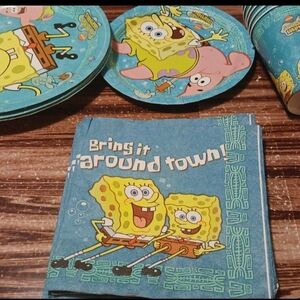 Vintage 2001 SpongeBob SquarePants Party Supplies Set - Blue